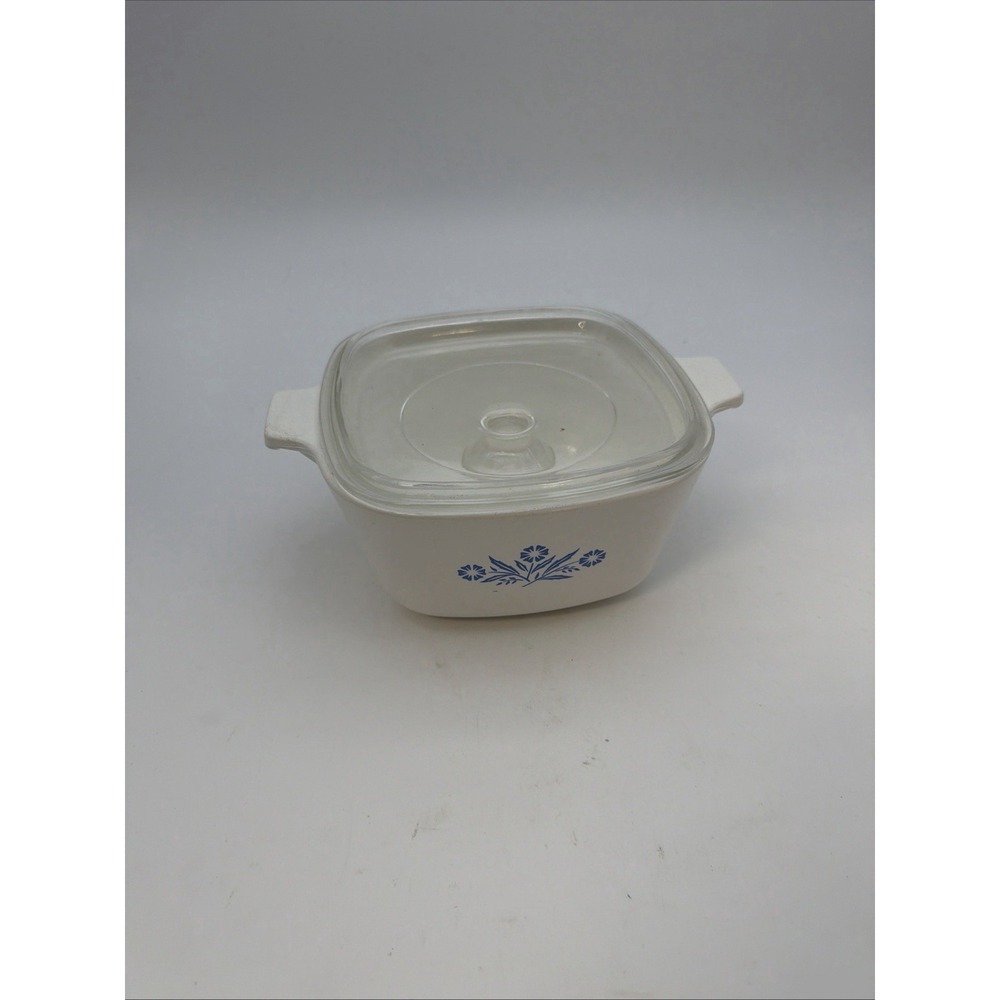 Vintage Corning Ware Blue Cornflower P-1 3/4-B Casserole With Pyrex A-7-C Lid